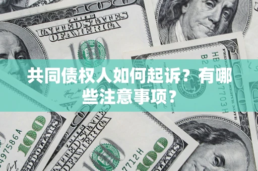 武汉共同债权人如何起诉？有哪些注意事项？