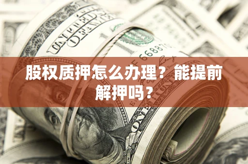 武汉股权质押怎么办理？能提前解押吗？